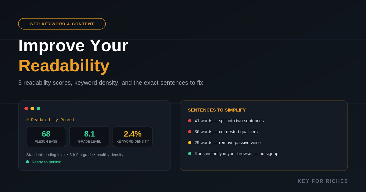 How to improve content readability for SEO — Key For Riches guide